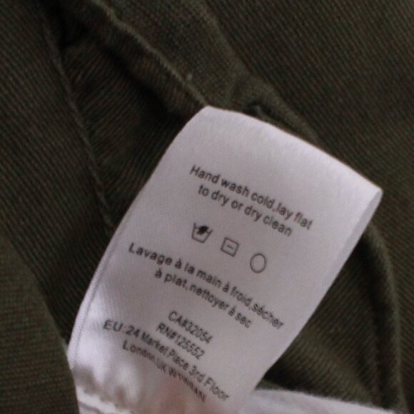 Anthropologie Dolan Olive Green Ruffle Utility Jacket Cotton - Picture 10 of 13